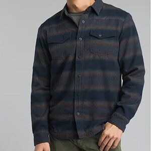 prAna Asylum Thermal Lined Flannel Shirt Jacket - Black Heather - Men's M NWT